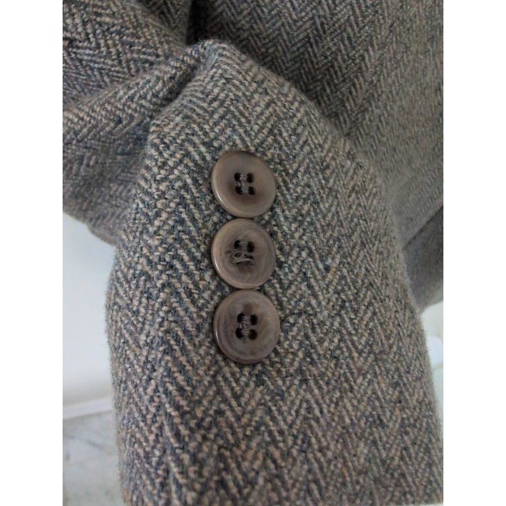 Pendleton Vintage Herringbone Tan & Gray Two Button Blazer size 6 - Picture 4 of 5
